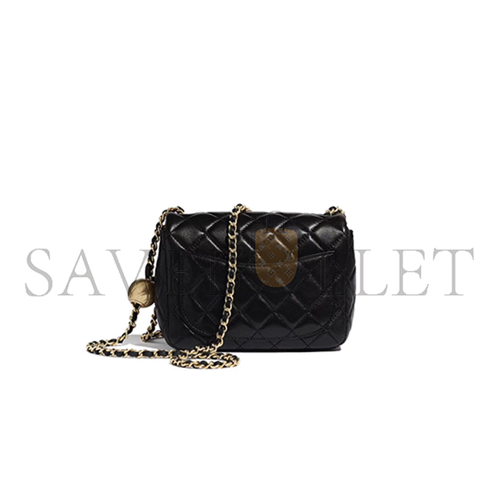 Ch*el master metal ball lambskin flap bag as1786 (18*13*7cm)